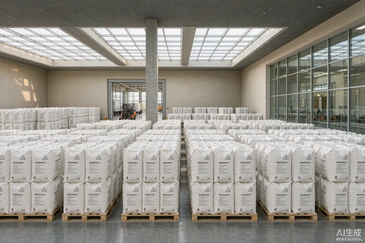 HIKON finished-goods warehouse with 25 kg polyacrylamide bags